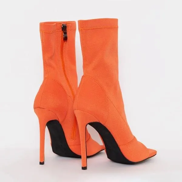 Women Peep Toe Ankle Boots - Image 4