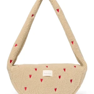 Teddy Mini Cross Body Bag | Ecru Hearts