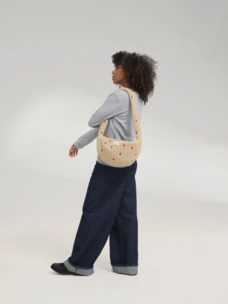 Teddy Mini Cross Body Bag | Ecru Hearts - Image 3