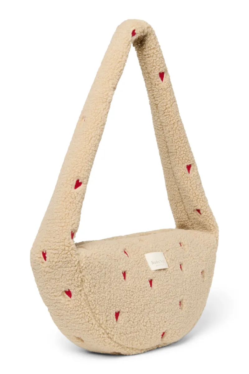 Teddy Mini Cross Body Bag | Ecru Hearts - Image 4