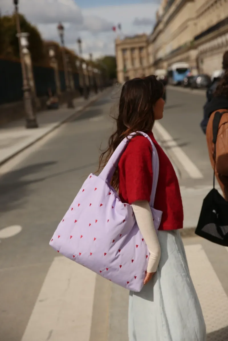 Puffy Mom Bag | Purple Hearts - Image 2