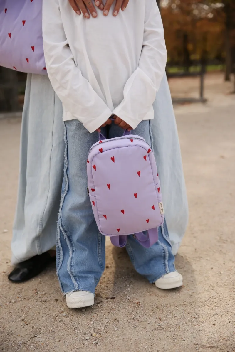 Puffy Mini Backpack | Purple Hearts - Image 2