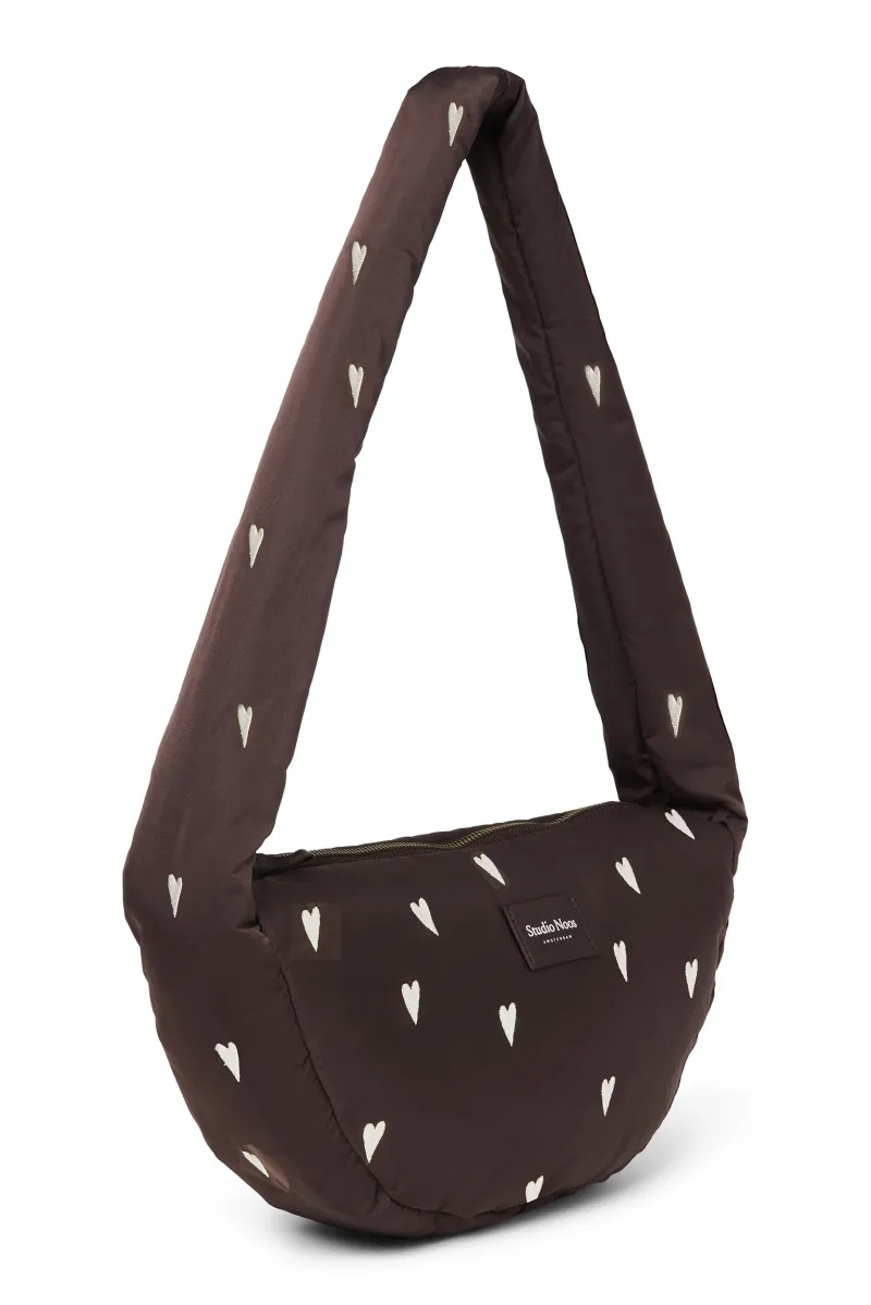 Puffy Mini Cross Body Bag | Brown Hearts - Image 2