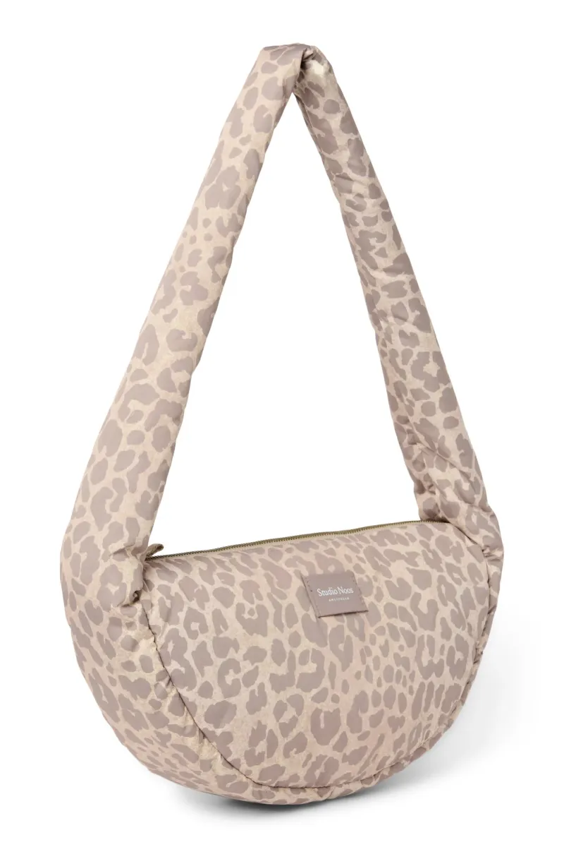 Puffy Mini Cross Body Bag | Beige Leopard - Image 3