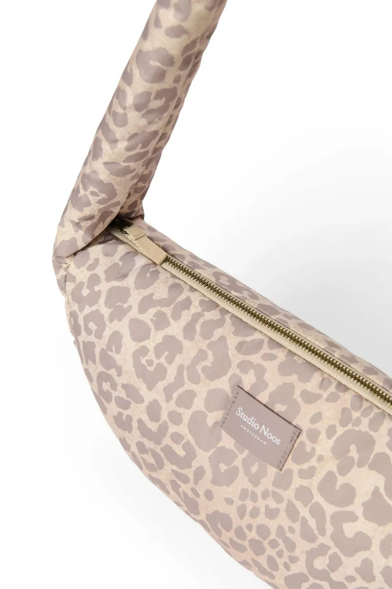 Puffy Mini Cross Body Bag | Beige Leopard - Image 5