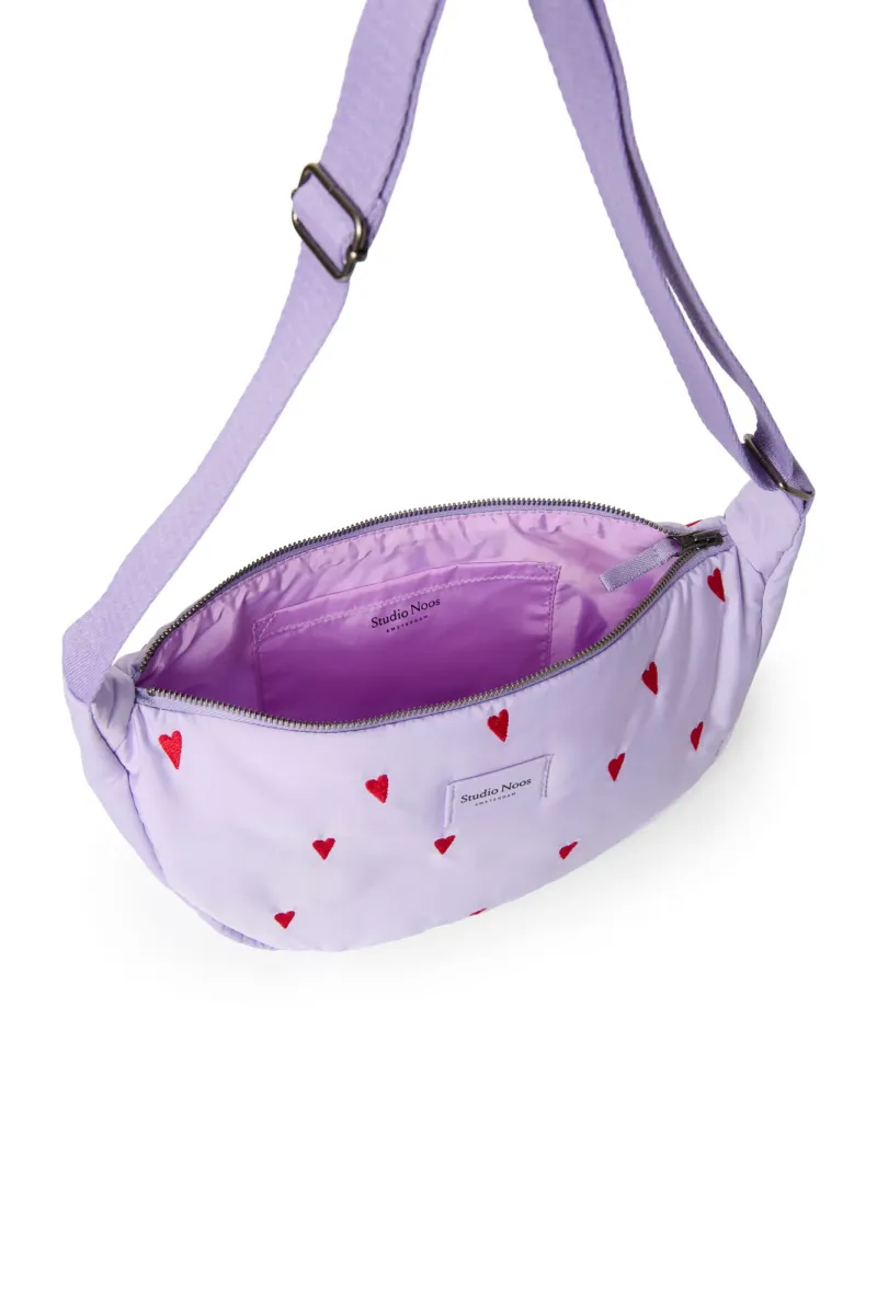 Puffy Adult Fanny Pack | Purple Hearts - Image 4