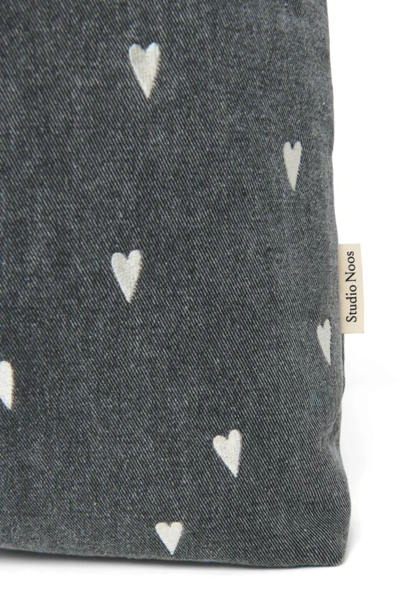 Denim Mom Bag | Grey Hearts - Image 5