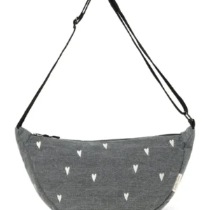 Denim Adult Fanny Pack | Grey Hearts