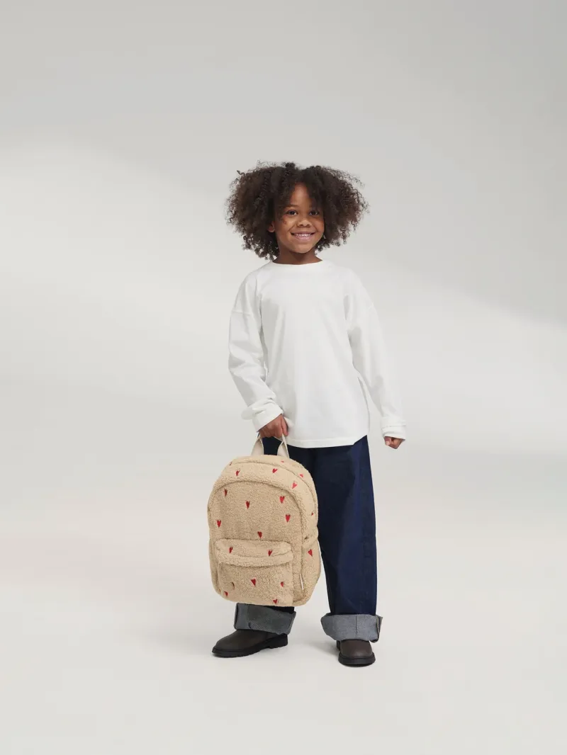 Teddy Midi Backpack | Ecru Hearts - Image 3