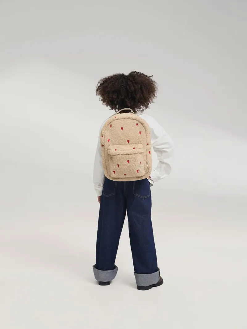 Teddy Midi Backpack | Ecru Hearts - Image 4