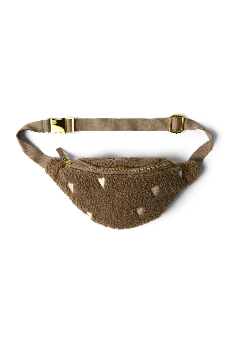 Teddy Mini Fanny Pack | Brown Hearts
