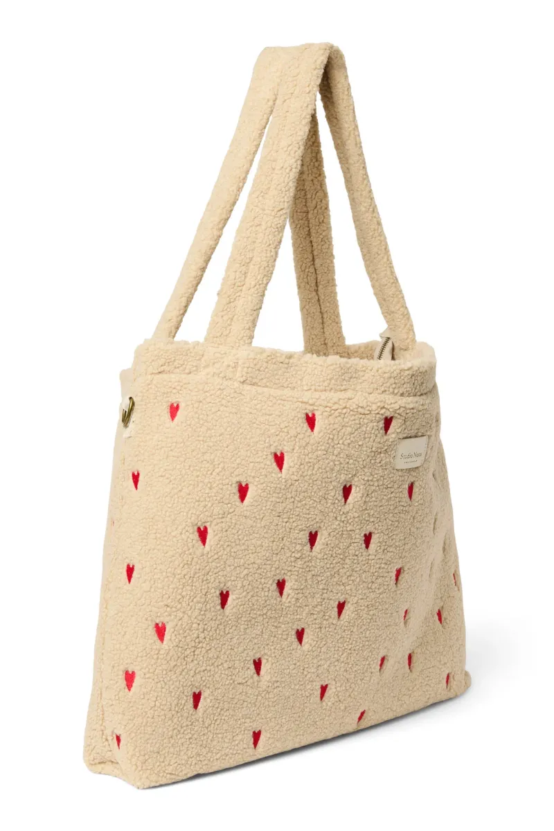Teddy Diaper Bag | Ecru Hearts - Image 5