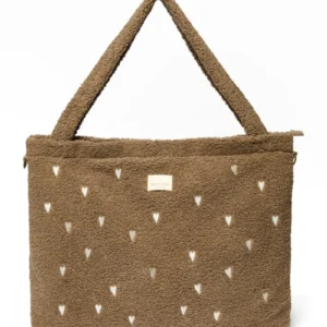 Teddy Diaper Bag | Brown Hearts