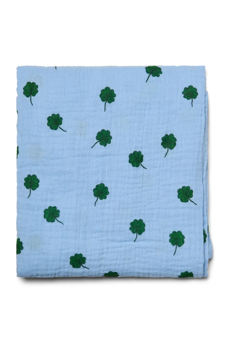 Swaddle Print Large | Light Blue Clover - Image 3