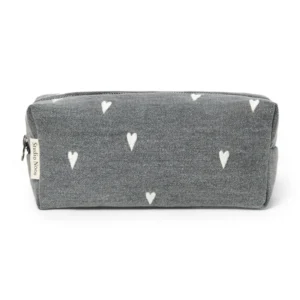 Denim Pouch | Grey Hearts