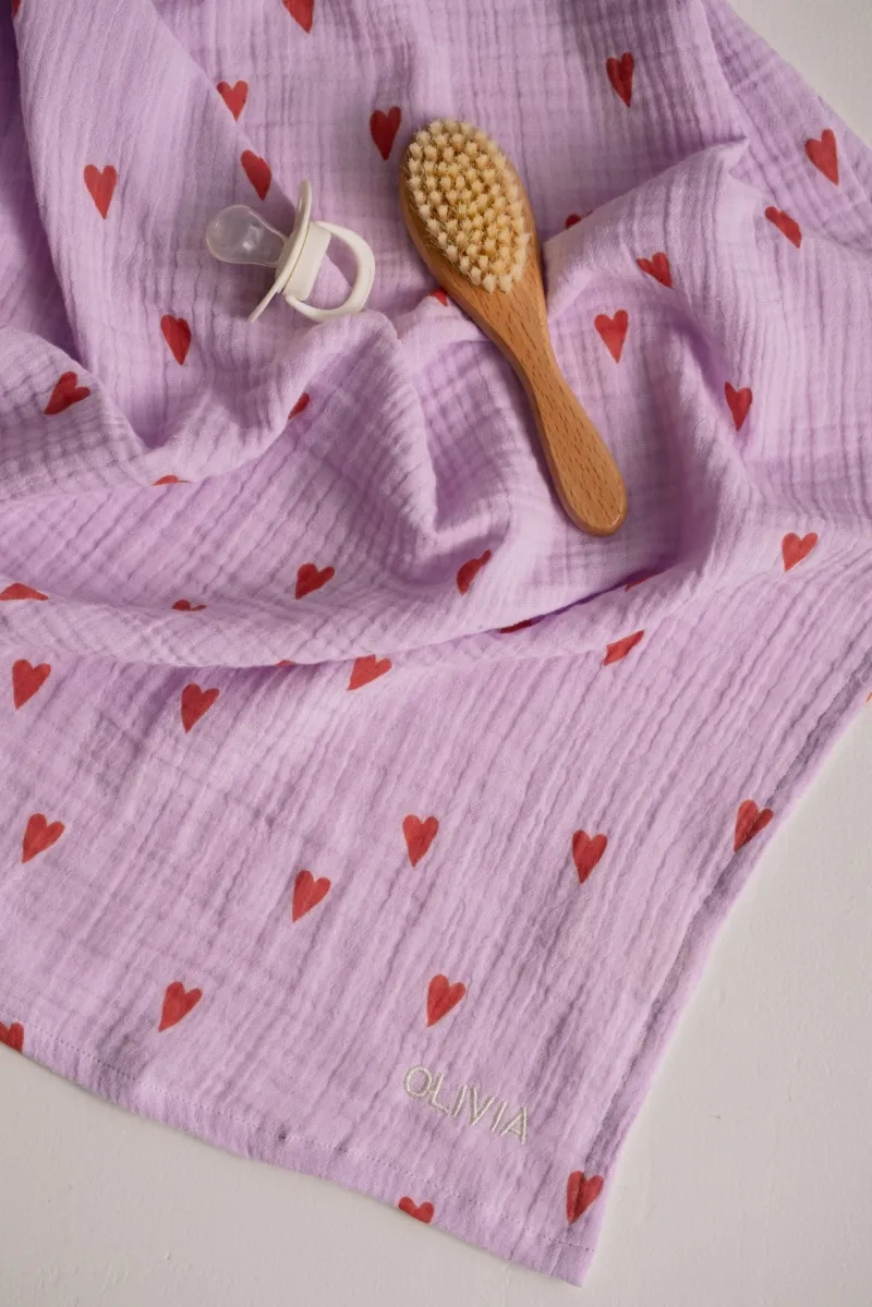Swaddle Print Large | Purple Hearts - Image 4