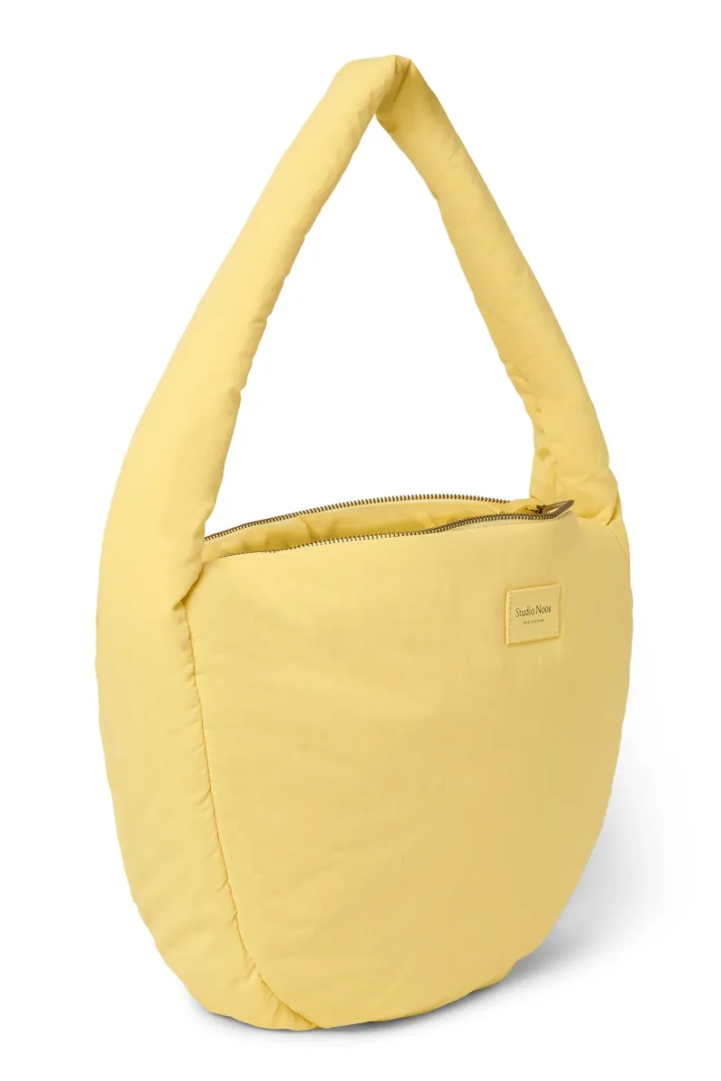 Textured Puffy Cross Body Bag | Butter Yellow - Image 4
