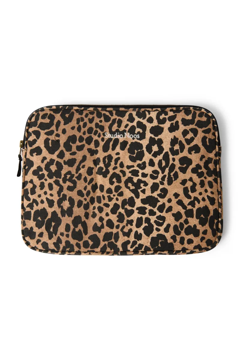 Cotton Laptop Sleeve 13 Inch | Brown Leopard