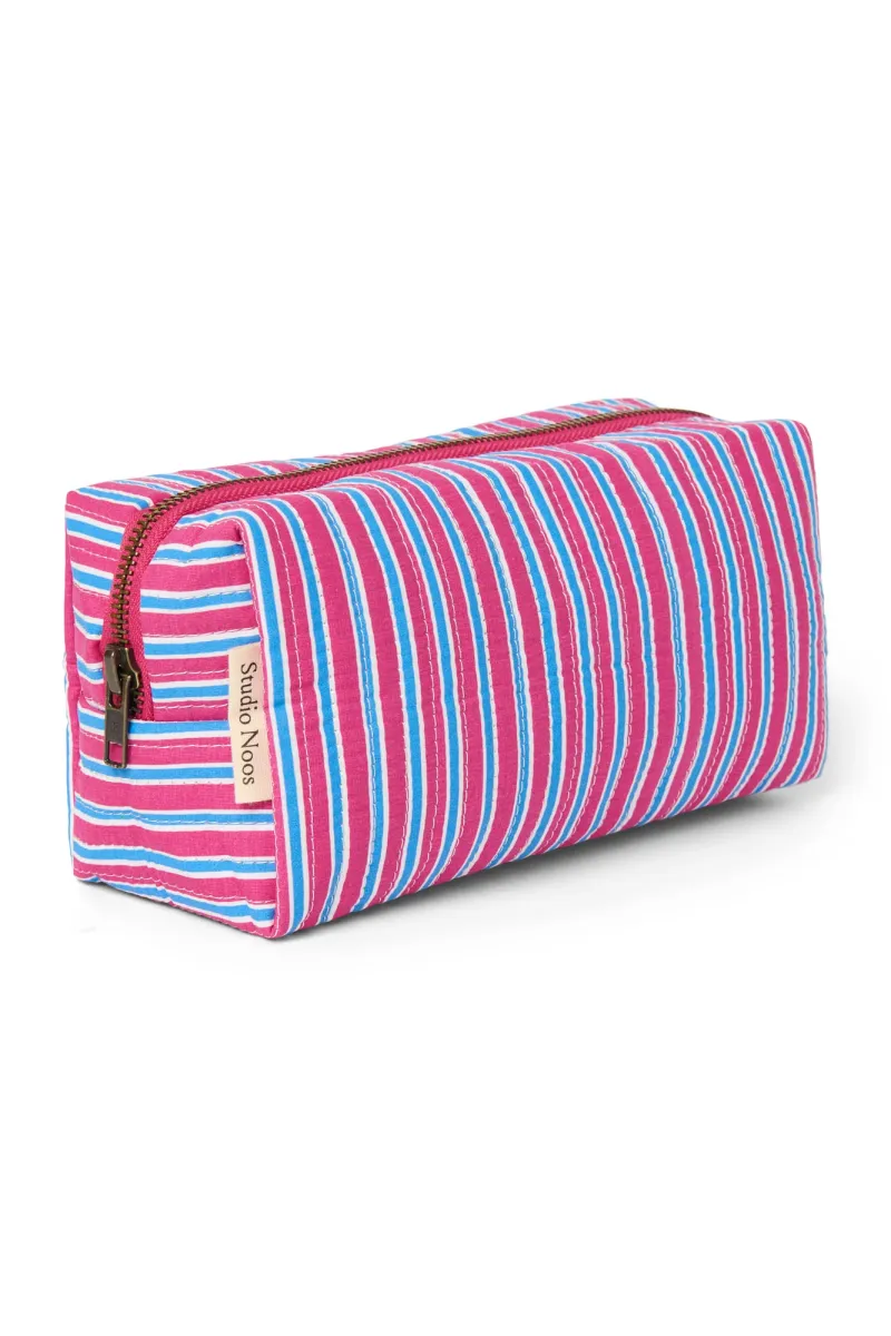 Poplin Striped Pouch | Raspberry - Image 4