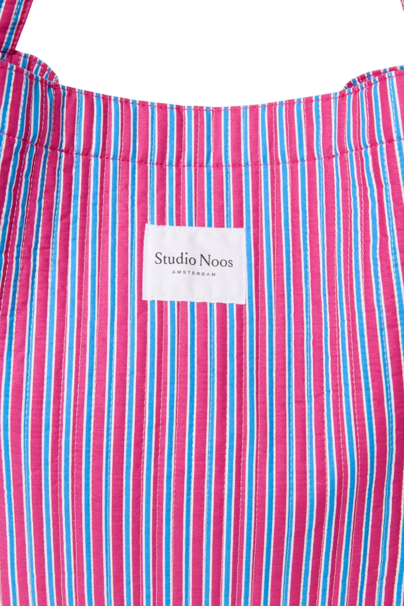 Poplin Striped Mom Bag | Raspberry - Image 4
