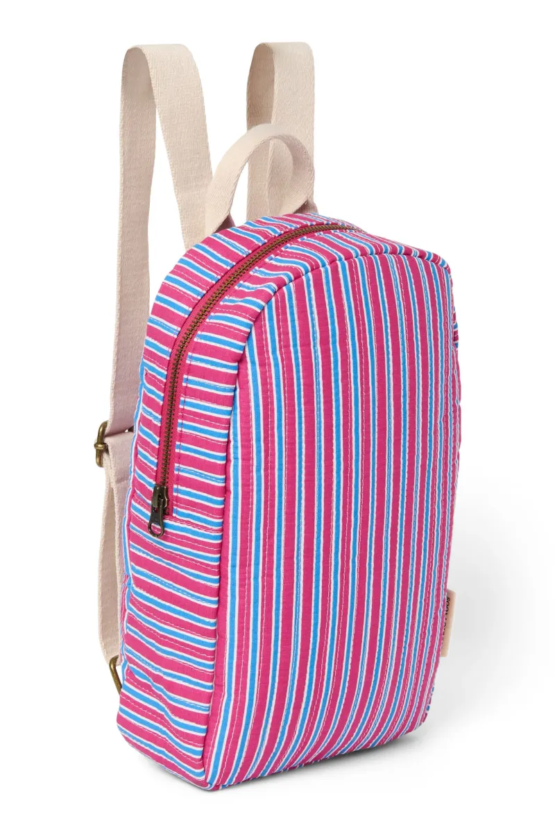 Poplin Striped Mini Backpack | Raspberry - Image 5