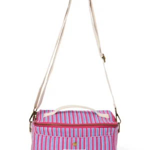 Poplin Striped Cooler Bag | Raspberry