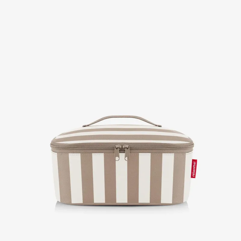 coolerbag M pocket summerstripes coffee