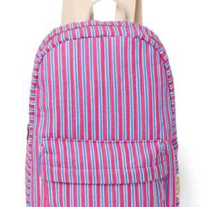 Poplin Striped Midi Backpack | Raspberry