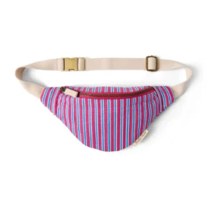 Poplin Striped Mini Fanny Pack | Raspberry