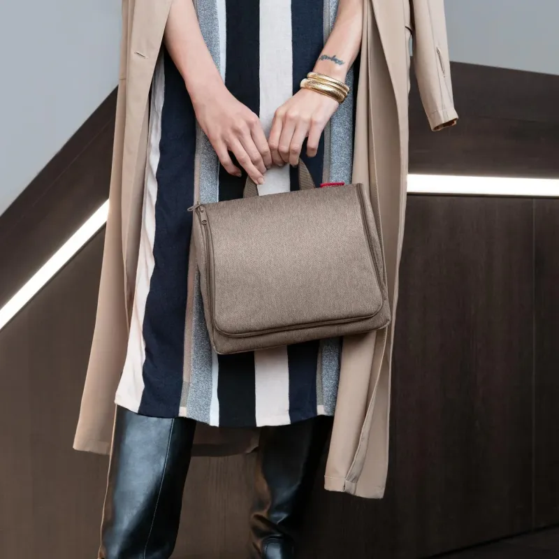 toiletbag XL herringbone mokka - Image 3