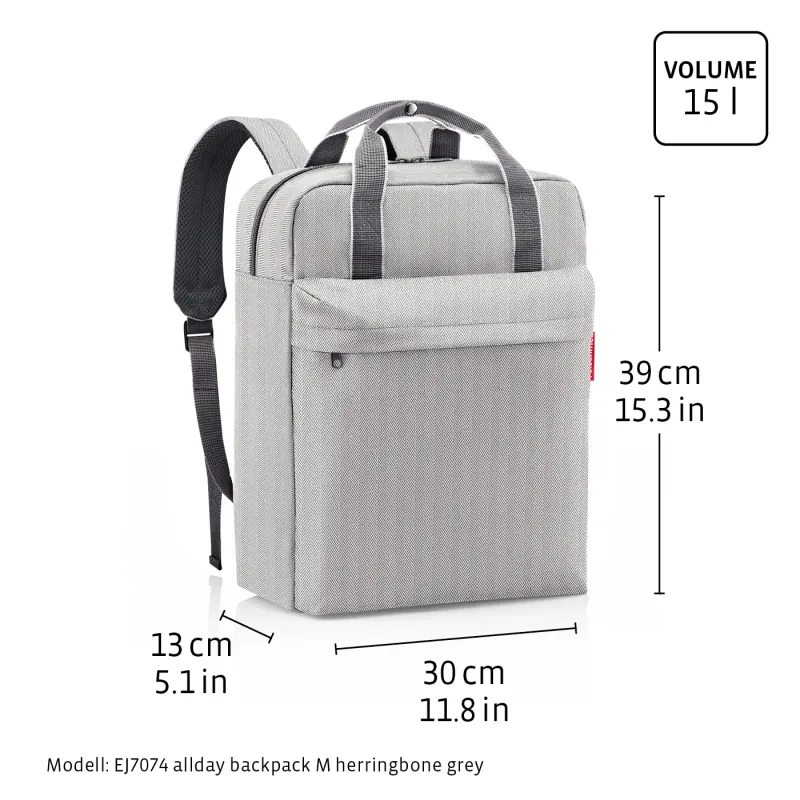 allday backpack M cord grey - Image 4