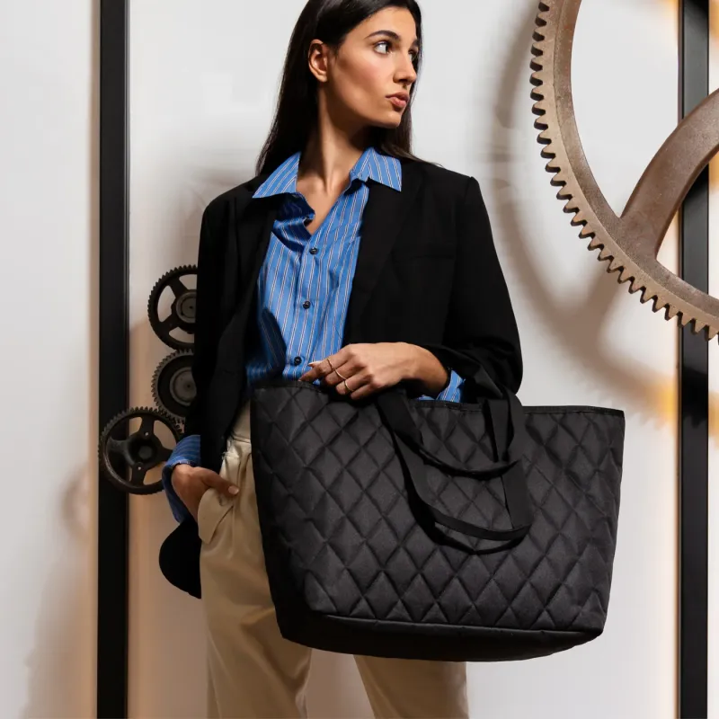 classic shopper XL rhombus black - Image 2