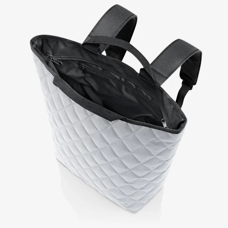 shopper-backpack rhombus light grey - Image 2