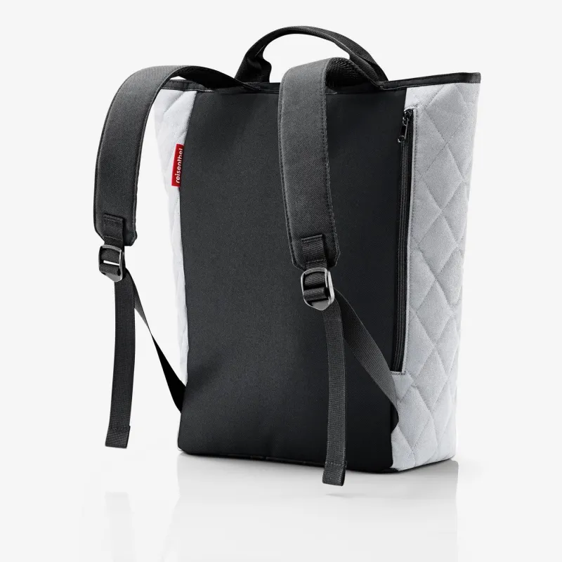 shopper-backpack rhombus light grey - Image 3