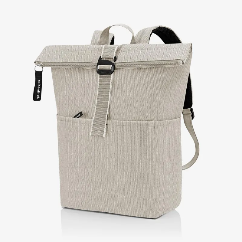 rolltop backpack herringbone sand - Image 3