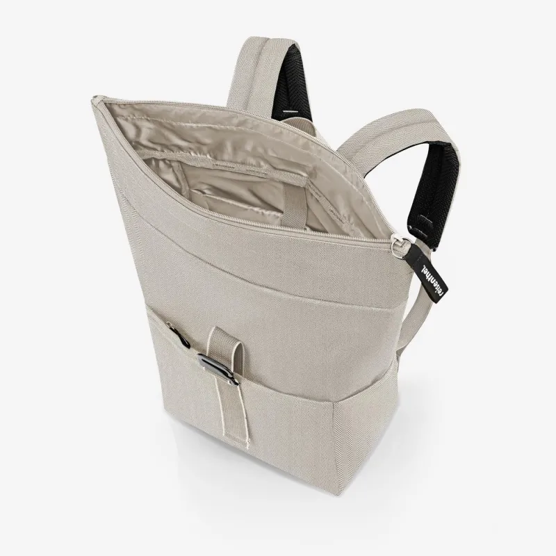 rolltop backpack herringbone sand - Image 4