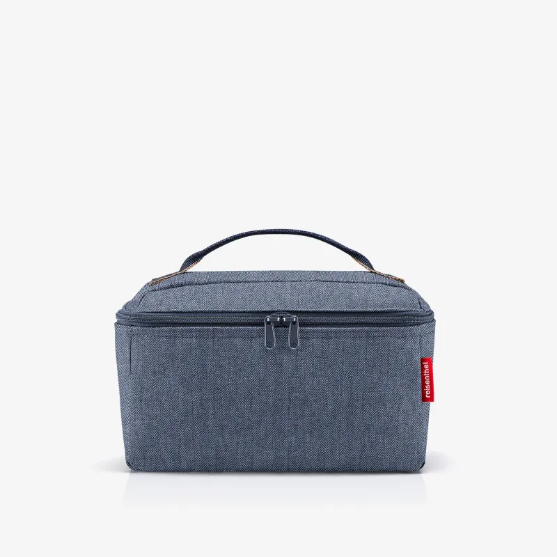 beautycase herringbone dark blue