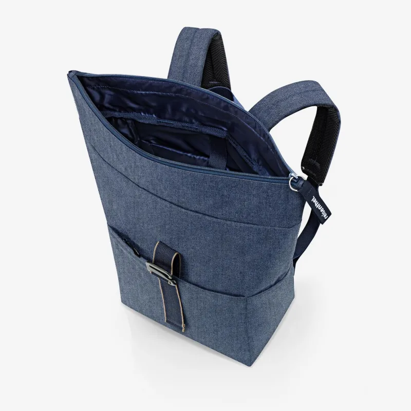 rolltop backpack herringbone dark blue - Image 5