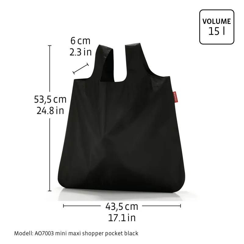 mini maxi shopper pocket black - Image 4